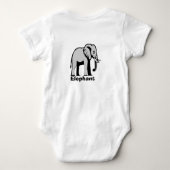 Persoonlijk te customizen dubbelzijdige olifant ba romper (Achterkant)