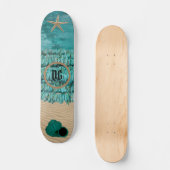 Persoonlijk te maken Turquoise Strand & Schelpen S Skateboard (Voorkant)