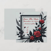 Persoonlijk te maken Zwart & Rood 3D Bloem Kaart (Voorkant / Achterkant)