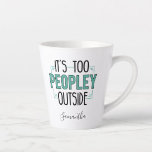 Persoonlijk Te Veel Mensen Buiten Introvert Grap Latte Mok