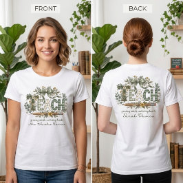 Persoonlijk TEACH Bloemige Rugzak naar School Lera T-shirt