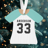 Persoonlijk Teal Honkbalshirt  Ornament