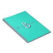 Persoonlijk Teal Monogram Initiaal en Naam Notitieboek (Rechterzijde)