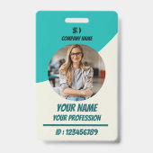 Persoonlijk Teal Personeels-ID-badge Badge (Voorzijde)