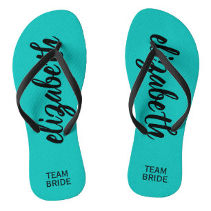 Persoonlijk team Bride Turquoise Teenslippers