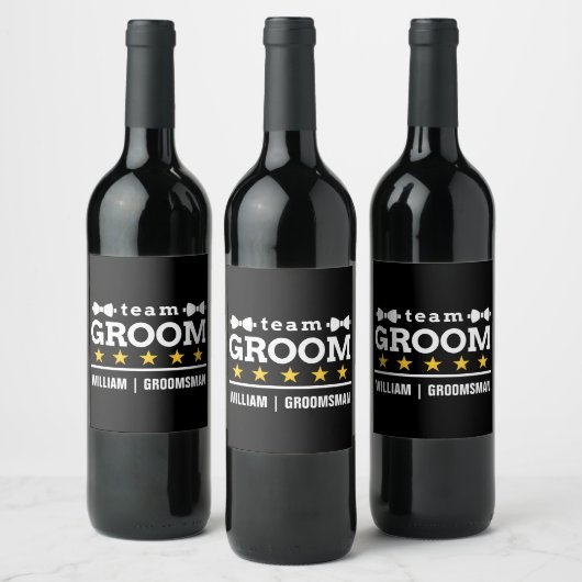 Persoonlijk Team Bruidegom Bruidsjonker Wijn Etiket (Flessen)