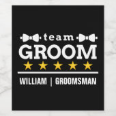 Persoonlijk Team Bruidegom Bruidsjonker Wijn Etiket (Enkel label)
