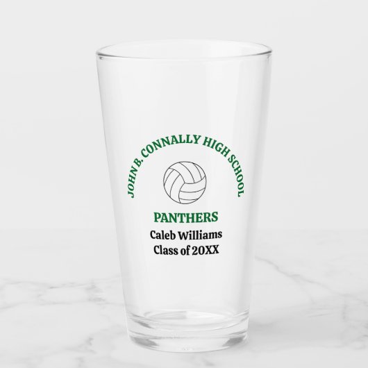 Persoonlijk Team Groene Volleybalspeler Glas (Voorkant)