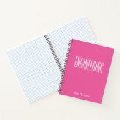 Persoonlijk techniek grafiekpapier roze naam notitieboek (Binnen)