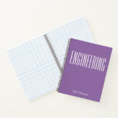 Persoonlijk technisch ruitjespapier paars notitieboek (Binnen)