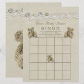 Persoonlijk Teddy Baby shower Bingo Kaart (Voorkant / Achterkant)