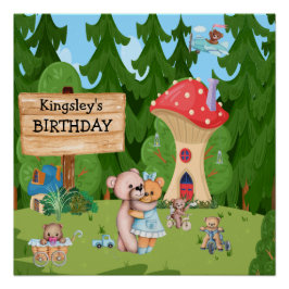 Persoonlijk Teddy Bear Picnic Village Perfect Poster
