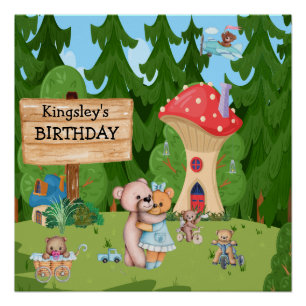 Persoonlijk Teddy Bear Picnic Village Perfect Poster