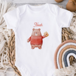 Persoonlijk teddybeer baby body met Love Le Romper