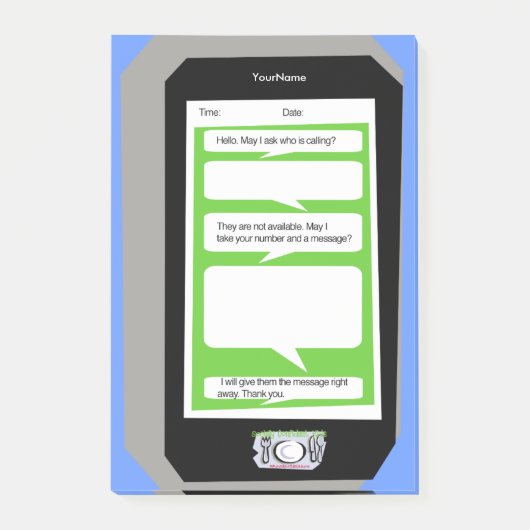 Persoonlijk telefoonberichtblok op Post It-notitie Post-it® Notes (Voorkant)