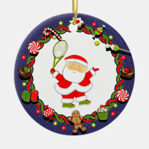 Persoonlijk tennis geschenk keramisch ornament