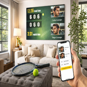 Persoonlijk tennis scorebord – Aangepaste wedstrij Foto Afdruk