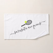 Persoonlijk Tennis Team Name Elegant Script Handdoek (Handdoek)