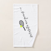 Persoonlijk Tennis Team Name Elegant Script Handdoek (Handdoek)