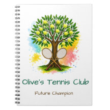 Persoonlijk Tennisclub Notitieboek voor Kinderen