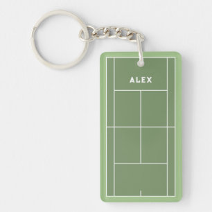 Persoonlijk tennisgeschenk sleutelhanger