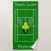 Persoonlijk tennisontwerp strandlaken (Voorkant)