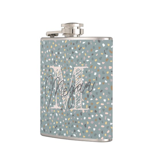 Persoonlijk Terrazzo Monogram Heupfles (Links)