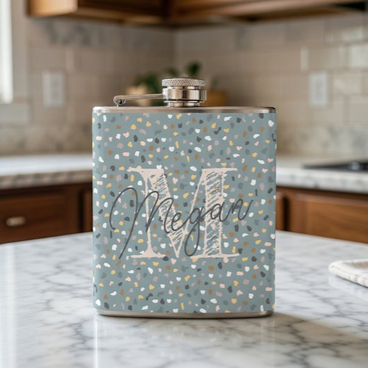 Persoonlijk Terrazzo Monogram Heupfles