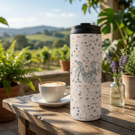 Persoonlijk Terrazzo Monogram Thermosbeker