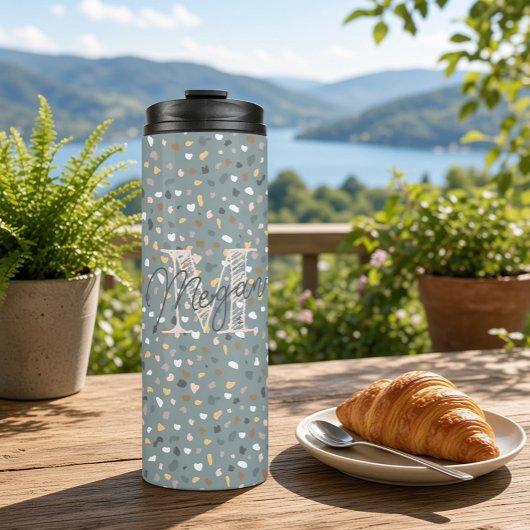 Persoonlijk Terrazzo Monogram Thermosbeker
