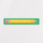 Persoonlijk terug naar schoolpotlood labels (Design 2)