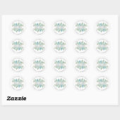 Persoonlijk terugkeeradres I Eucalyptus Motif Ronde Sticker (Vel)