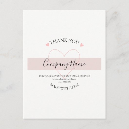 Persoonlijk THANK YOU-label voor thuisgemaakte pro Briefkaart (Voorkant)