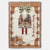 Persoonlijk Thanksgiving-monogram, op maat gemaakt Deken (Voorkant Verticaal)