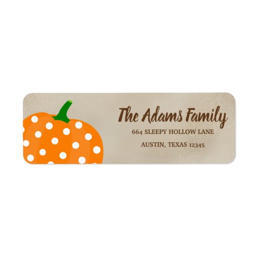 Persoonlijk Thanksgiving Pumpkin-feestlabel Etiket (Voorkant)