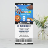 Persoonlijk thema All Star Sports Ticket Verjaarda Kaart (Staand voorkant)