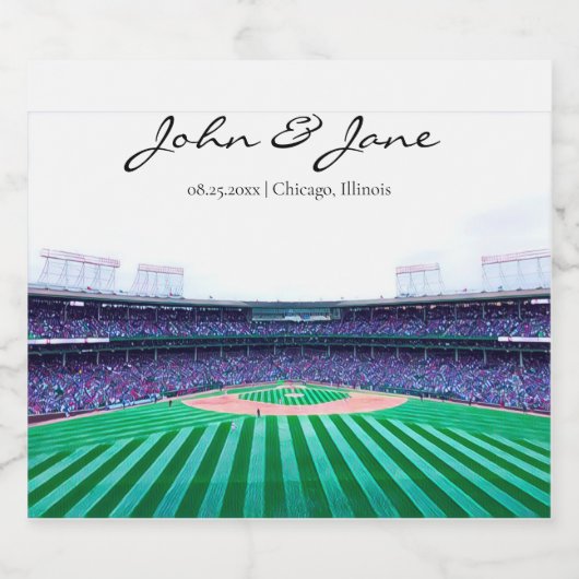 Persoonlijk thema Baseball Sparkling Wijnetiket (Enkel label)