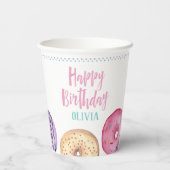 Persoonlijk thema Donut Dessert Birthday Party Papieren Bekers (Achterkant)