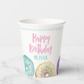 Persoonlijk thema Donut Dessert Birthday Party Papieren Bekers (Voorkant)