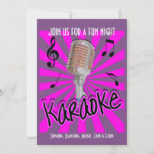 Persoonlijk Thema Karaoke Feestje Kaart (Voorkant)