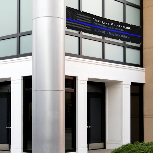 Persoonlijk thin Blue Line USA Vlag lang beeldsche Spandoek (Buitenkant Gebouw)