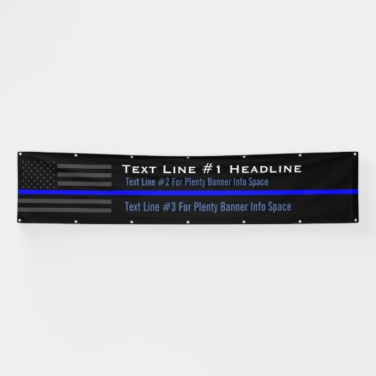 Persoonlijk thin Blue Line USA Vlag lang beeldsche Spandoek (Horizontaal)