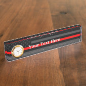 Persoonlijk Thin Red Line American Flag Decor Naambordje (Zijkant)