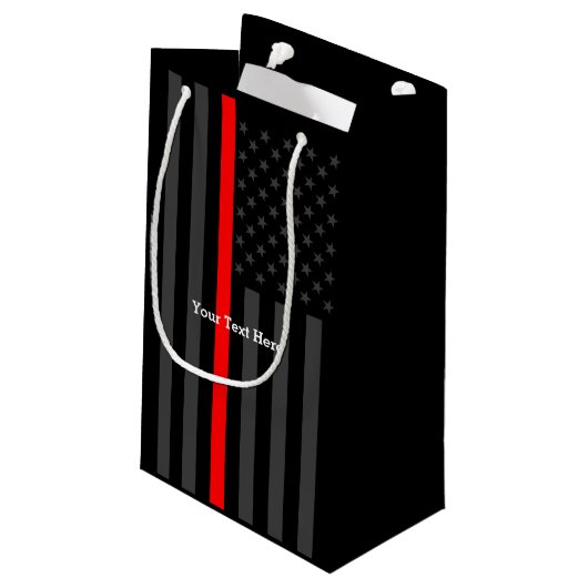 Persoonlijk Thin Red Line Grey US Vlag Decor Klein Cadeauzakje (Achterkant Gekanteld)