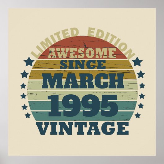Persoonlijk Thirty vintage 30e verjaardagsfeestje Poster (Voorkant)