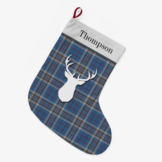 Persoonlijk Thompson Tartan Check Pset Grote Kerstsok (Voorkant (Hangend))