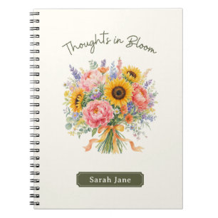 Persoonlijk 'Thoughts in Bloom' bloemennotitieboek Notitieboek