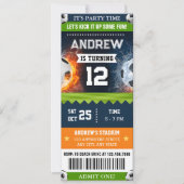 Persoonlijk Ticket Voetbal Verjaardag Uitnodiging (Voorkant)