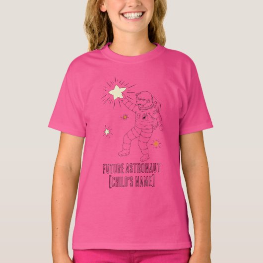 Persoonlijk toekomstig astronaut kinder T-shirt (Voorkant)