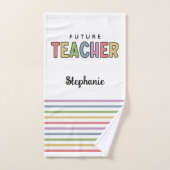 Persoonlijk toekomstig leraar kleurrijk geluid handdoek (Handdoek)